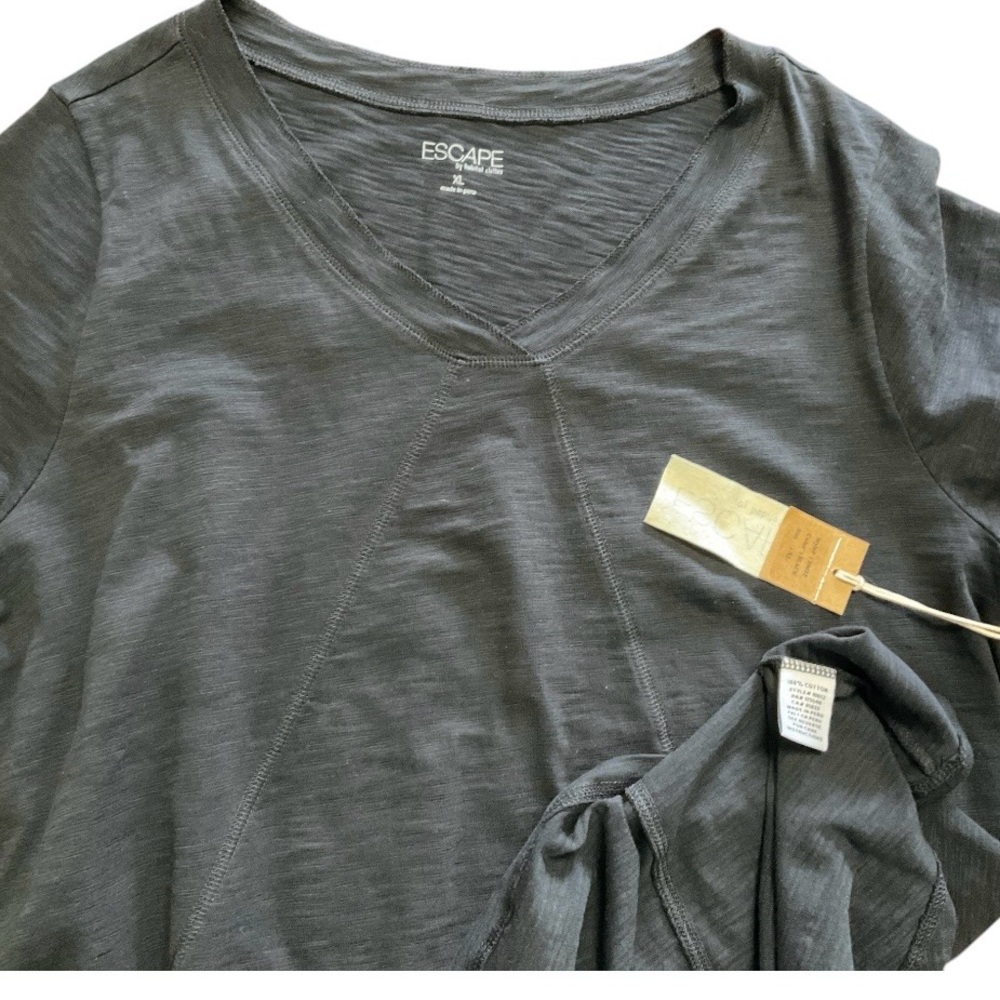ESCAPE Cotton Slub V- Neck Tunic - Picture 3 of 3